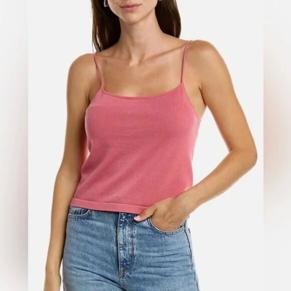 NWT VINCE. Spaghetti Strap Shell Knit Tank in Rosetta - Women’s Size L - Picture 1 of 2